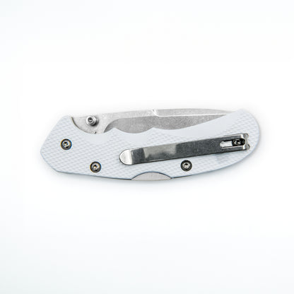 SALEH KNIVES | KNIFE  | FOLDING | WHITE-STONEWASH | M390 | TAM-1705 WSW