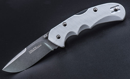 SALEH FOLDING KNIFE WHITE-STONEWASH M390