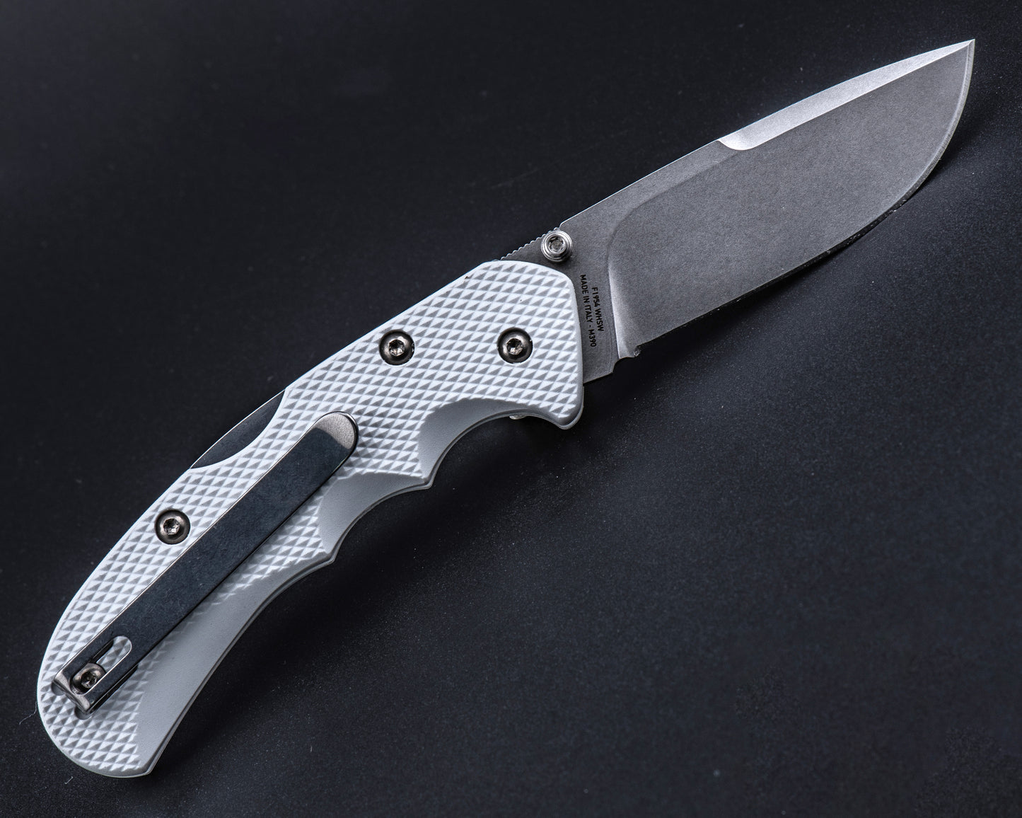 SALEH FOLDING KNIFE WHITE-STONEWASH M390