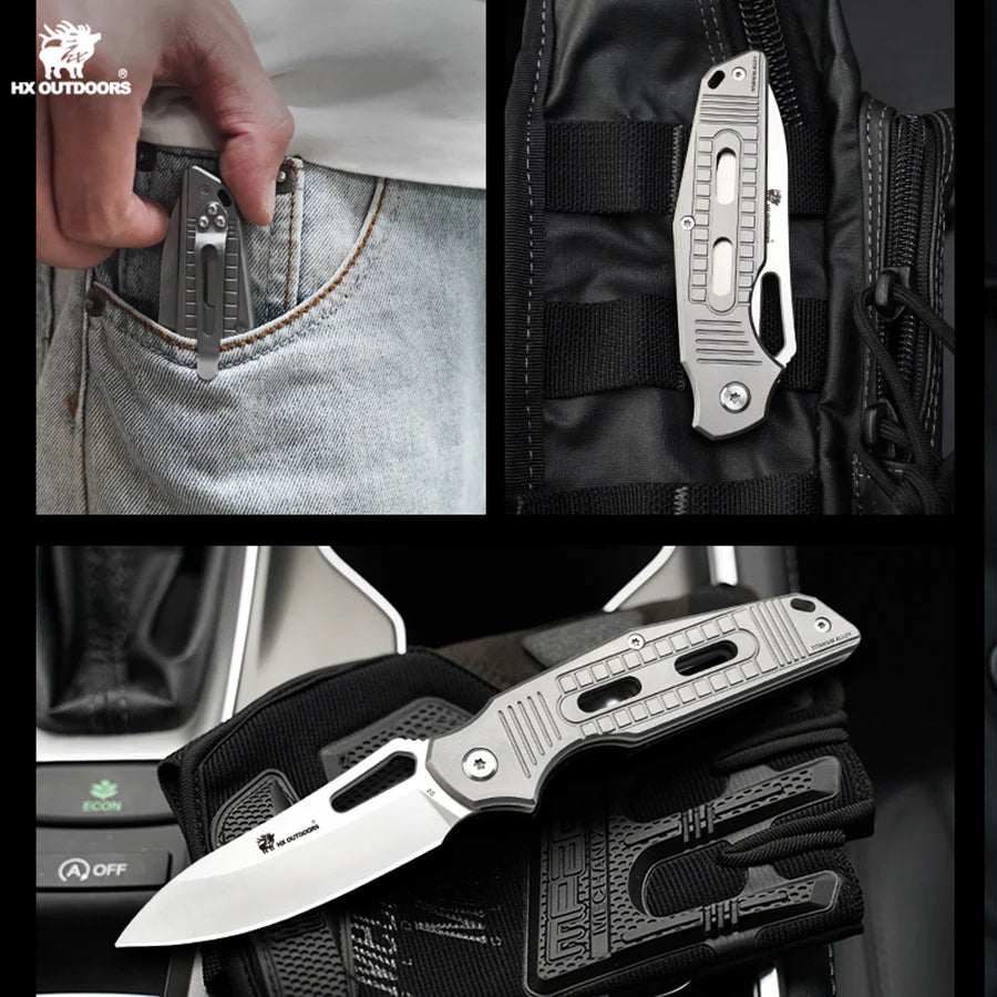 ROCK FLUORITE | LINER LOCK | D2 | SILVER TITANIUM | TD-15T