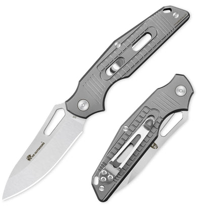 ROCK FLUORITE | LINER LOCK | D2 | SILVER TITANIUM | TD-15T