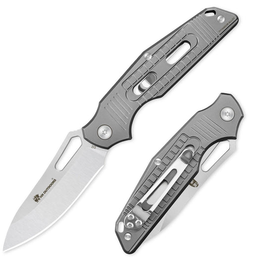 ROCK FLUORITE | LINER LOCK | D2 | SILVER TITANIUM | TD-15T