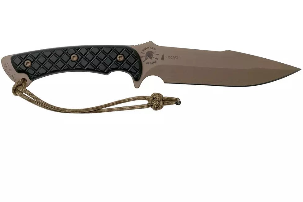 Spartan Blades Harsey Difensa SB19BKBKKYBK Black, Black Micarta, survival knife, kydex sheath
