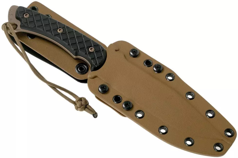 Spartan Blades Harsey Difensa SB19BKBKKYBK Black, Black Micarta, survival knife, kydex sheath