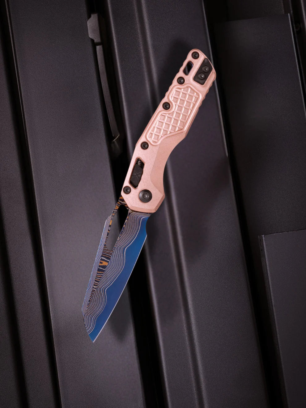 MSI® MSI RAM-LOK MARFIONE SELECT BLUED BAKER FORGE COPPERMAI DAMASCUS STONEWASH FRAGPATTERN COPPER W/ BLUE TITANIUM ACCENT DLC DOUBLE VAPOR BLAST STAINLESS