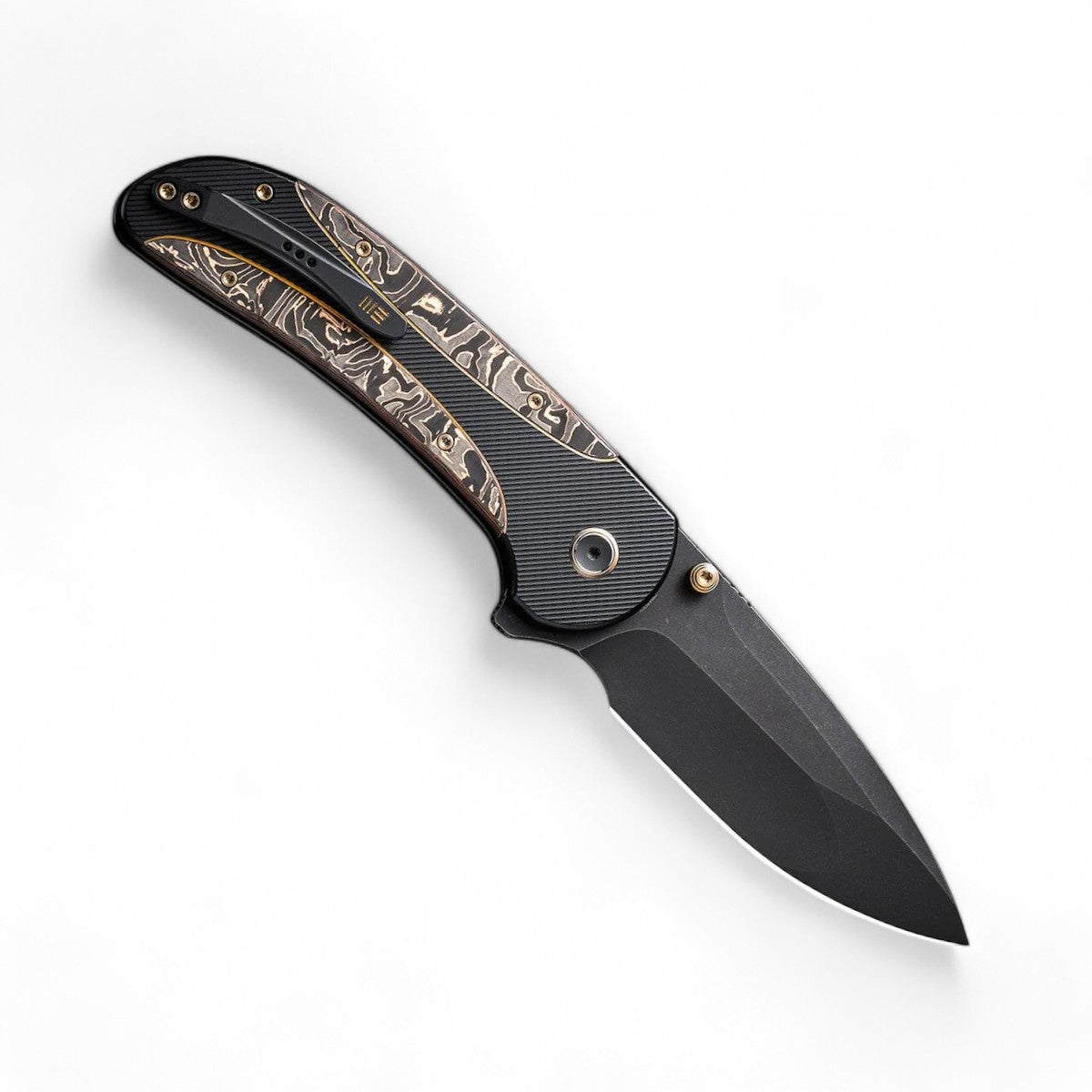 WEKNIFE | Zizzit Flipper & Thumb Stud & Button Lock Knife | Titanium & Carbon Fiber Handle | WE23031-1