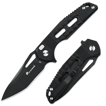 ROCK ONYX | BUTTON LOCK | D2 | BLACK G10 | ZD-104B-S