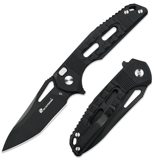 ROCK ONYX | BUTTON LOCK | D2 | BLACK G10 | ZD-104B-S