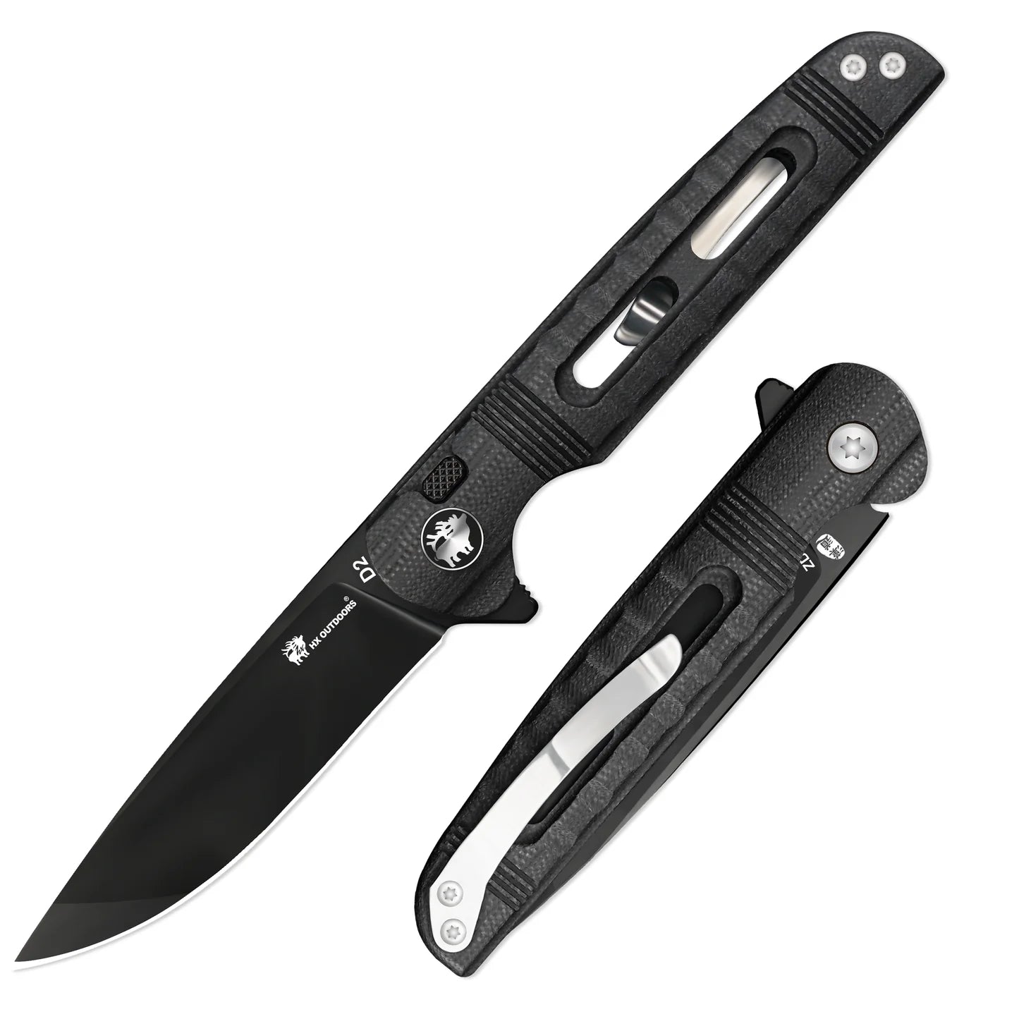 DARK MASTER | BUTTON LOCK | D2 | BLACK G10 | ZD-112B