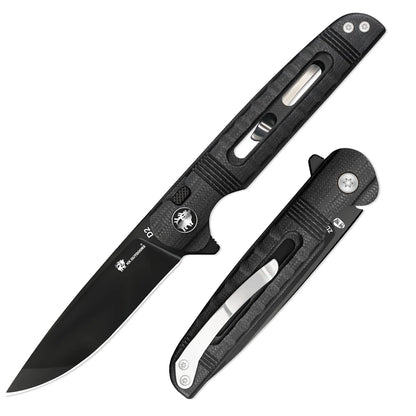 DARK MASTER | BUTTON LOCK | D2 | BLACK G10 | ZD-112B