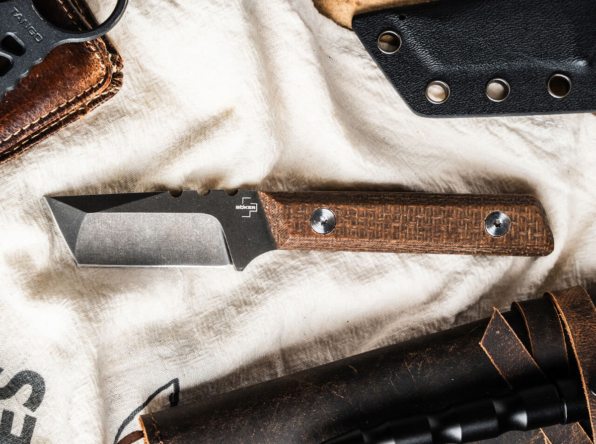 Boker Plus Thicker Clipper Fixed Blade Knife D2 Micarta (02BO601)