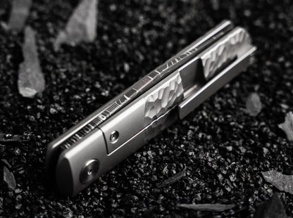 Boker BRLW Meteorite Damast Folding Knife Titanium Handle (110673DAM)