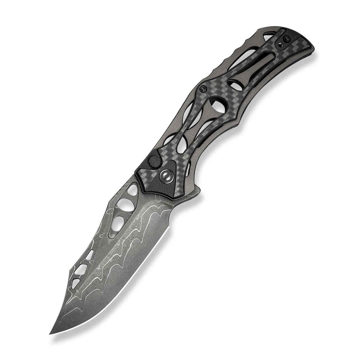 CIVIVI | Biophase Flipper & Button Lock Knife Aluminum & G10 Handle Damascus Blade | C23083C-DS1