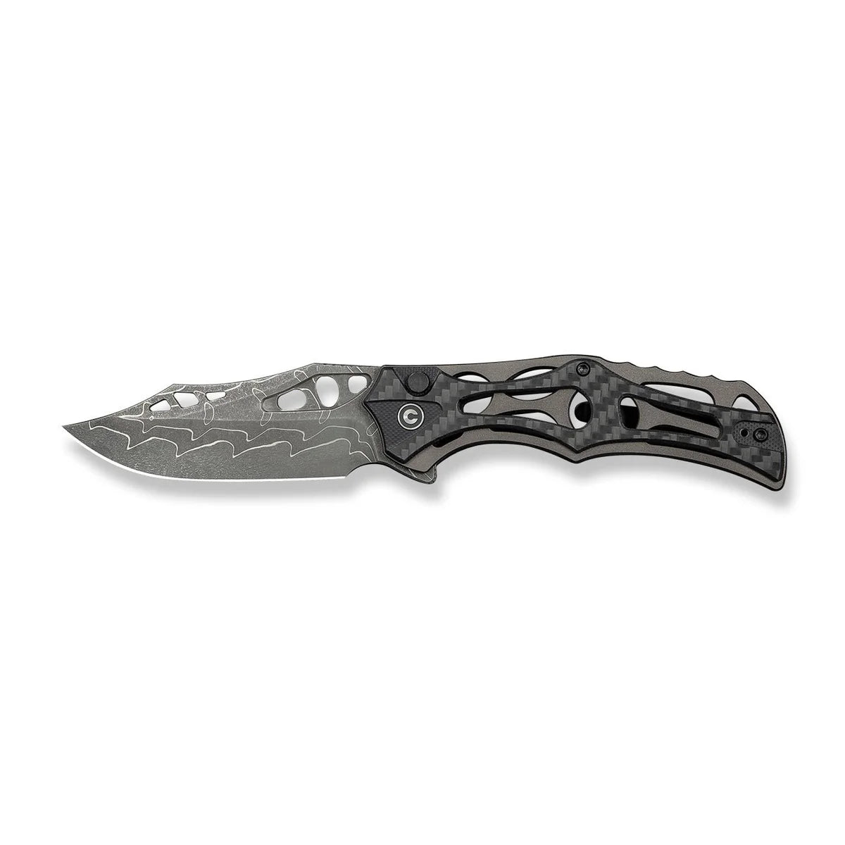 CIVIVI | Biophase Flipper & Button Lock Knife Aluminum & G10 Handle Damascus Blade | C23083C-DS1