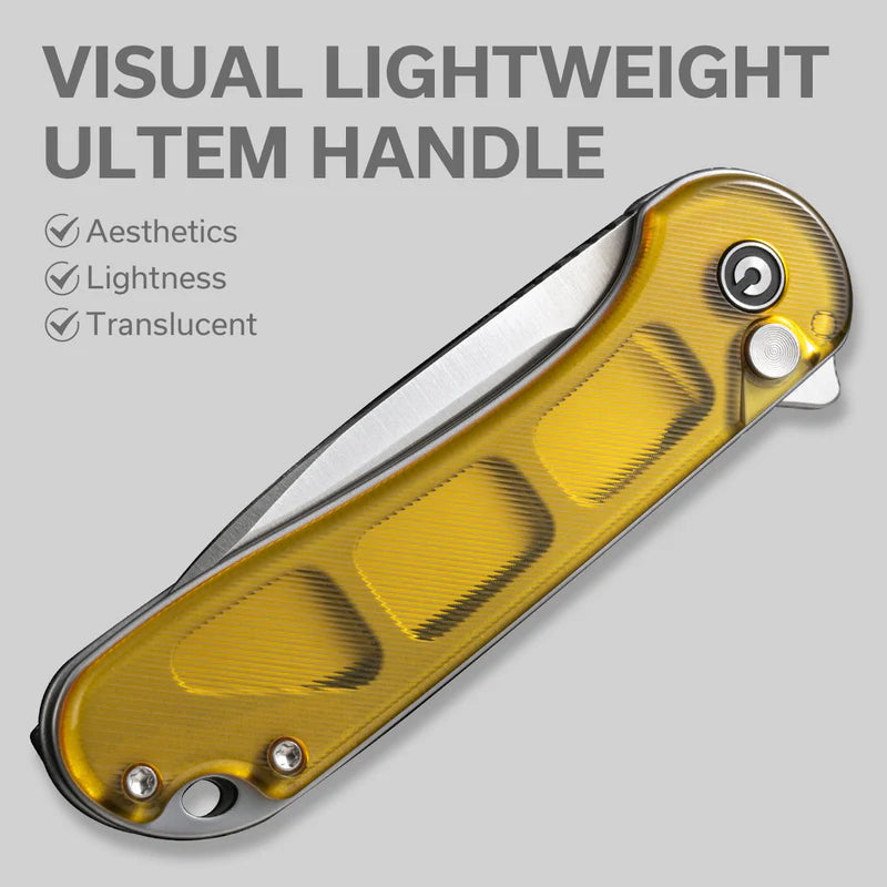CIVIVI Button Lock Elementum II Flipper Knife Ultem Handle (2.96" Nitro-V Blade) C18062P-7