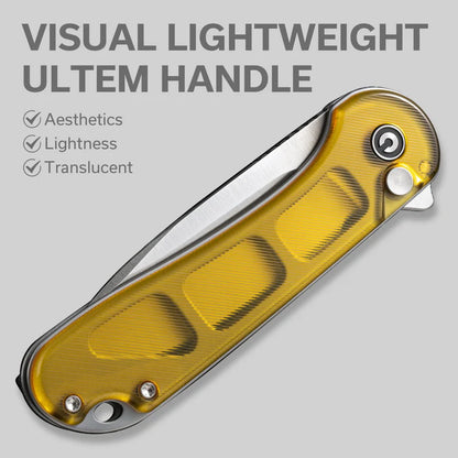 CIVIVI Button Lock Elementum II Flipper Knife Ultem Handle (2.96" Nitro-V Blade) C18062P-7