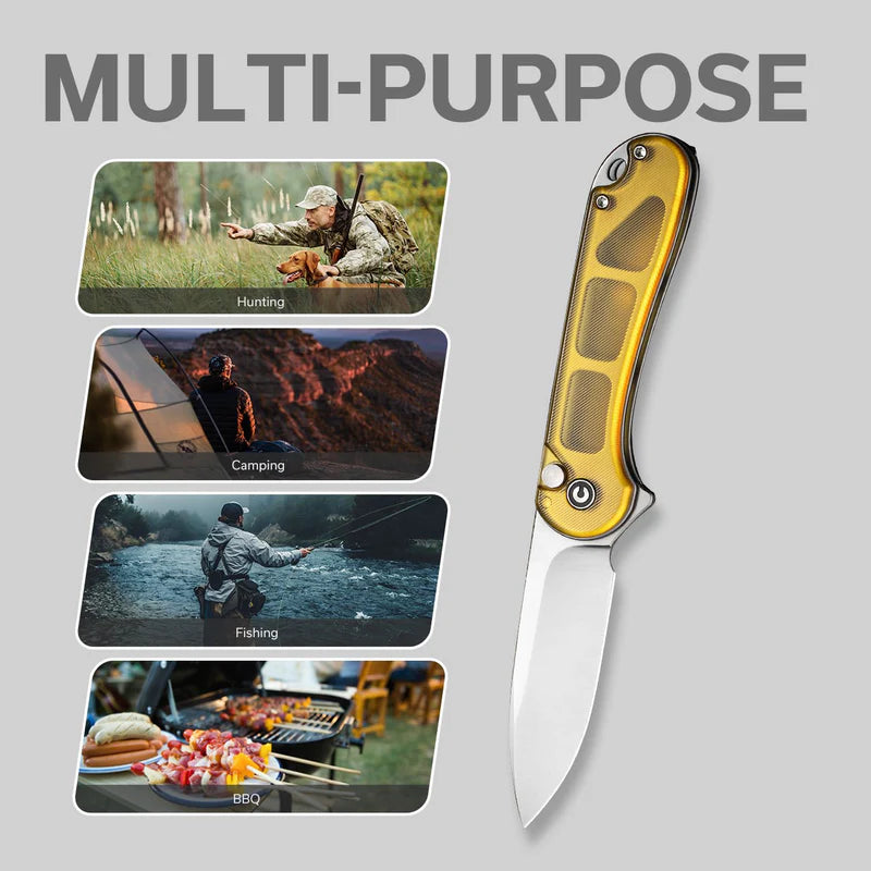 CIVIVI Button Lock Elementum II Flipper Knife Ultem Handle (2.96" Nitro-V Blade) C18062P-7