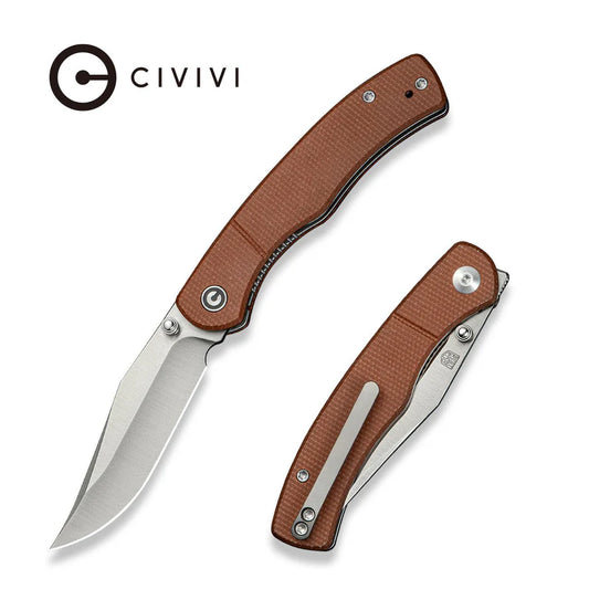 CIVIVI Clingman Front Flipper & Thumb Stud Knife Micarta Handle (2.99" Nitro-V Blade) C23065-3