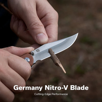CIVIVI Clingman Front Flipper & Thumb Stud Knife Micarta Handle (2.99" Nitro-V Blade) C23065-3
