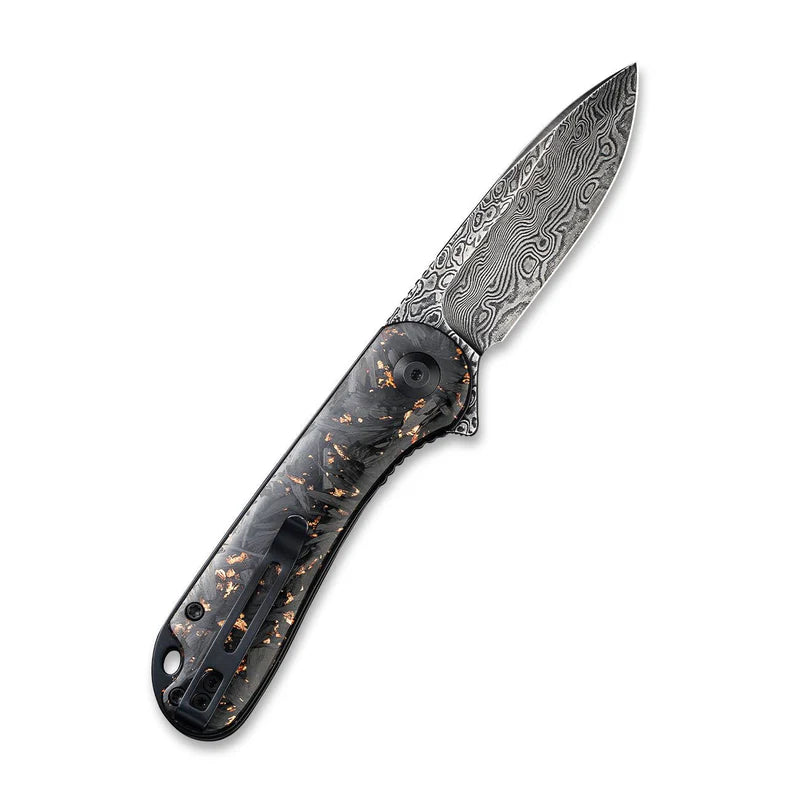 CIVIVI Elementum Flipper Knife Carbon Fiber & Resin Handle (2.96" Damascus Blade) C907C-DS3