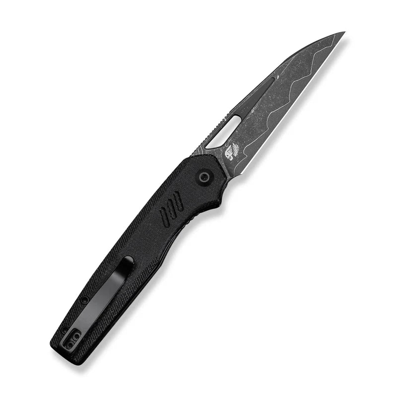 CIVIVI Guile Front Flipper & Thumb Hole Knife Micarta Handle (3.25" Damascus Blade) C24062B-DS1