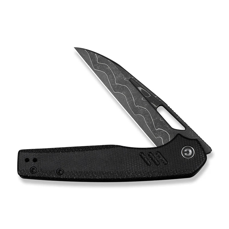 CIVIVI Guile Front Flipper & Thumb Hole Knife Micarta Handle (3.25" Damascus Blade) C24062B-DS1