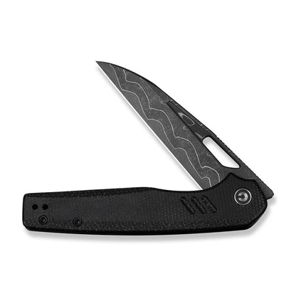 CIVIVI Guile Front Flipper & Thumb Hole Knife Micarta Handle (3.25" Damascus Blade) C24062B-DS1