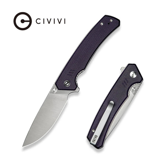 CIVIVI Merit Flipper & Thumb Stud Knife Micarta Handle (3.28" 14C28N Blade) C24012-3
