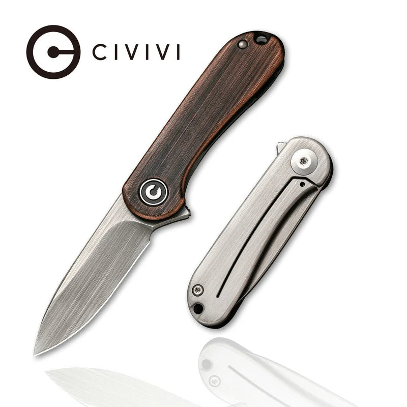 CIVIVI Mini Elementum Flipper Knife Copper Handle (1.83" 14C28N Blade) C18062Q-2