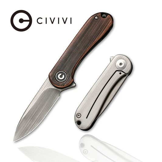 CIVIVI Mini Elementum Flipper Knife Copper Handle (1.83" 14C28N Blade) C18062Q-2