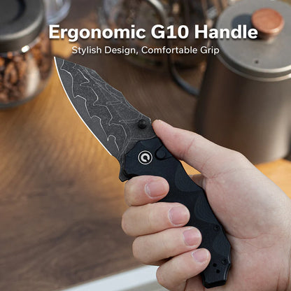 CIVIVI Vexron Flipper & Thumb Hole & Button Lock Knife G10 Handle (2.98" 14C28N Blade) C24066-3