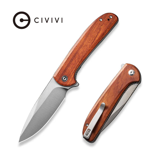 CIVIVI Primitrox Flipper Knife Wood Handle (3.48" Nitro-V Blade) C23005A-3