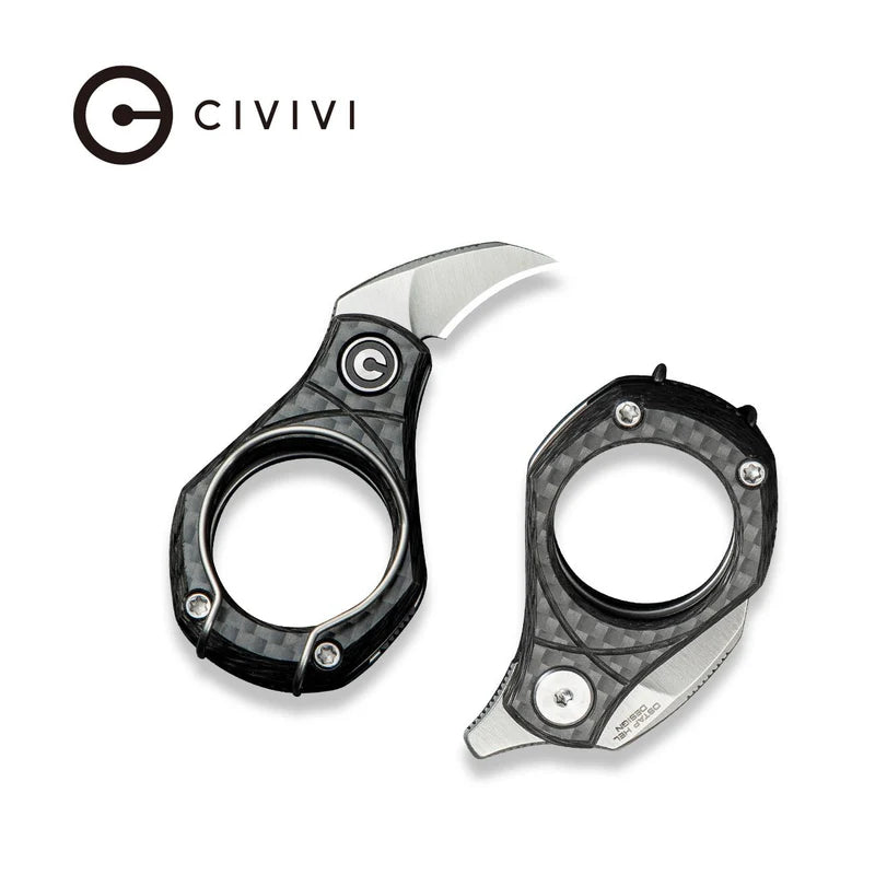CIVIVI Pyrus Slip Joint Utility Knife Carbon Fiber Handle (0.65" 14C28N Blade) C23038-3