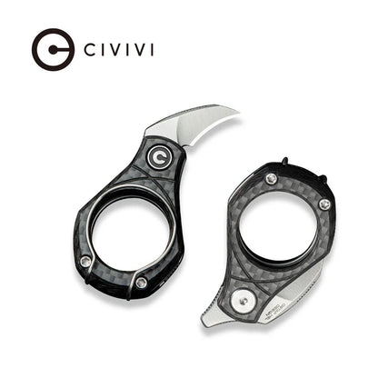 CIVIVI Pyrus Slip Joint Utility Knife Carbon Fiber Handle (0.65" 14C28N Blade) C23038-3