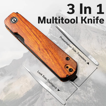 CIVIVI Sendy Flipper Knife Wood Handle (2.83" Nitro-V Blade) C21004A-2