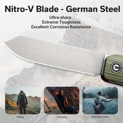 CIVIVI Sendy Flipper Knife G10 Handle (2.83" Nitro-V Blade) C21004B-1