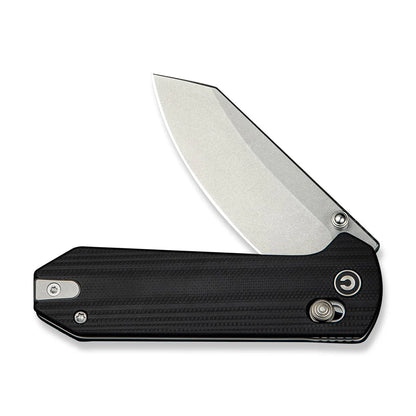 CIVIVI | Yonder Thumb Stud & Crossbar Lock Knife Black G10 Handle | C23073-1