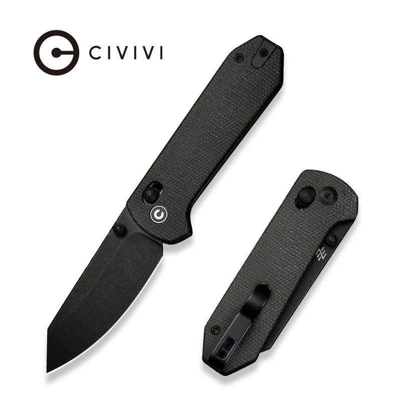 CIVIVI Yonder Thumb Stud & Crossbar Lock Knife Micarta Handle (2.88" 14C28N Blade) C23073B-1