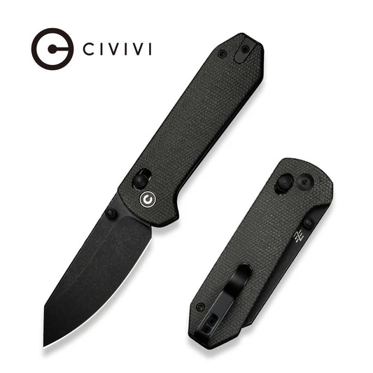 CIVIVI Yonder Thumb Stud & Crossbar Lock Knife Micarta Handle (2.88" 14C28N Blade) C23073B-1