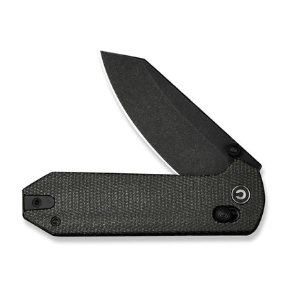 CIVIVI | Yonder Thumb Stud & Crossbar Lock Knife Dark Green Canvas Micarta Handle | C23073B-1