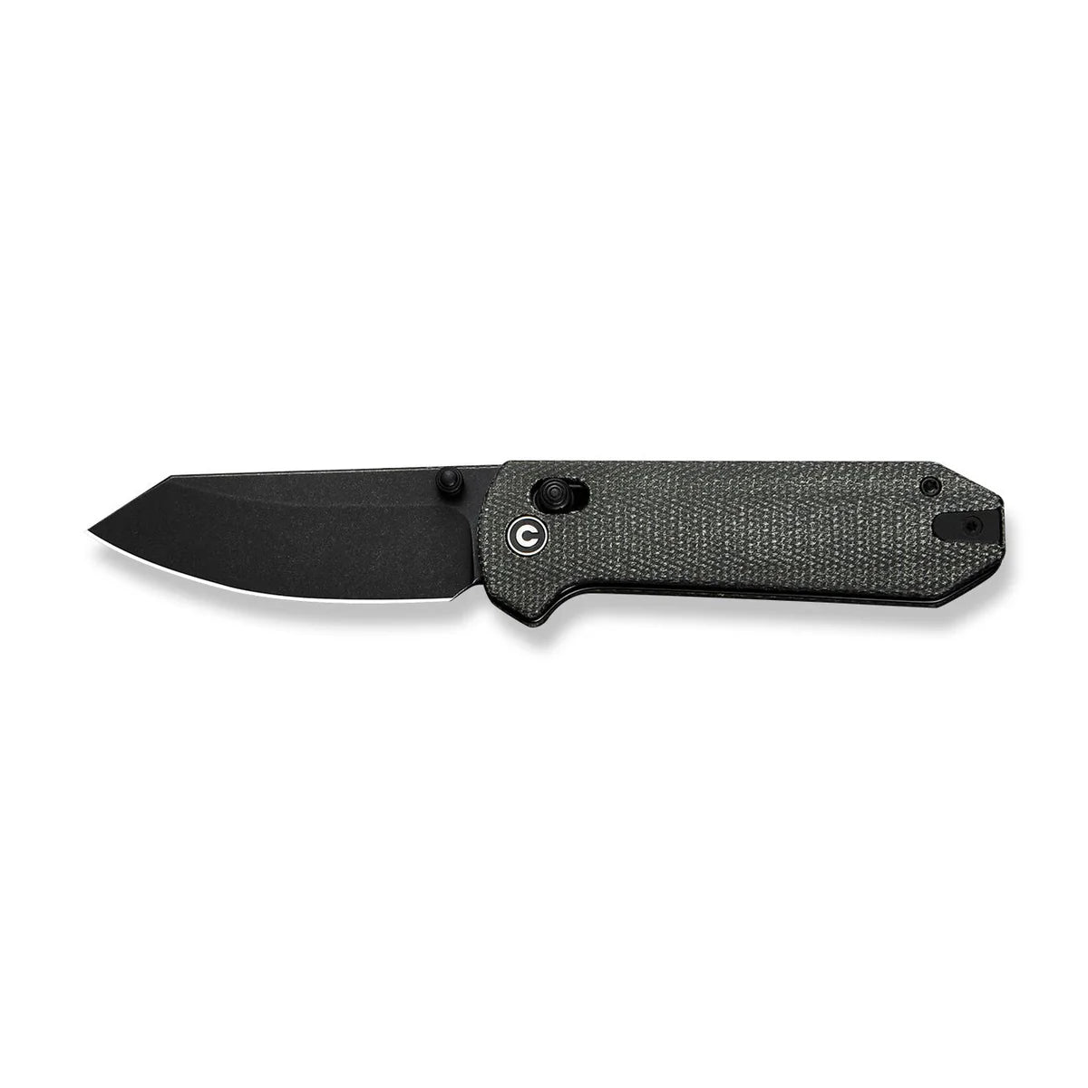 CIVIVI | Yonder Thumb Stud & Crossbar Lock Knife Dark Green Canvas Micarta Handle | C23073B-1