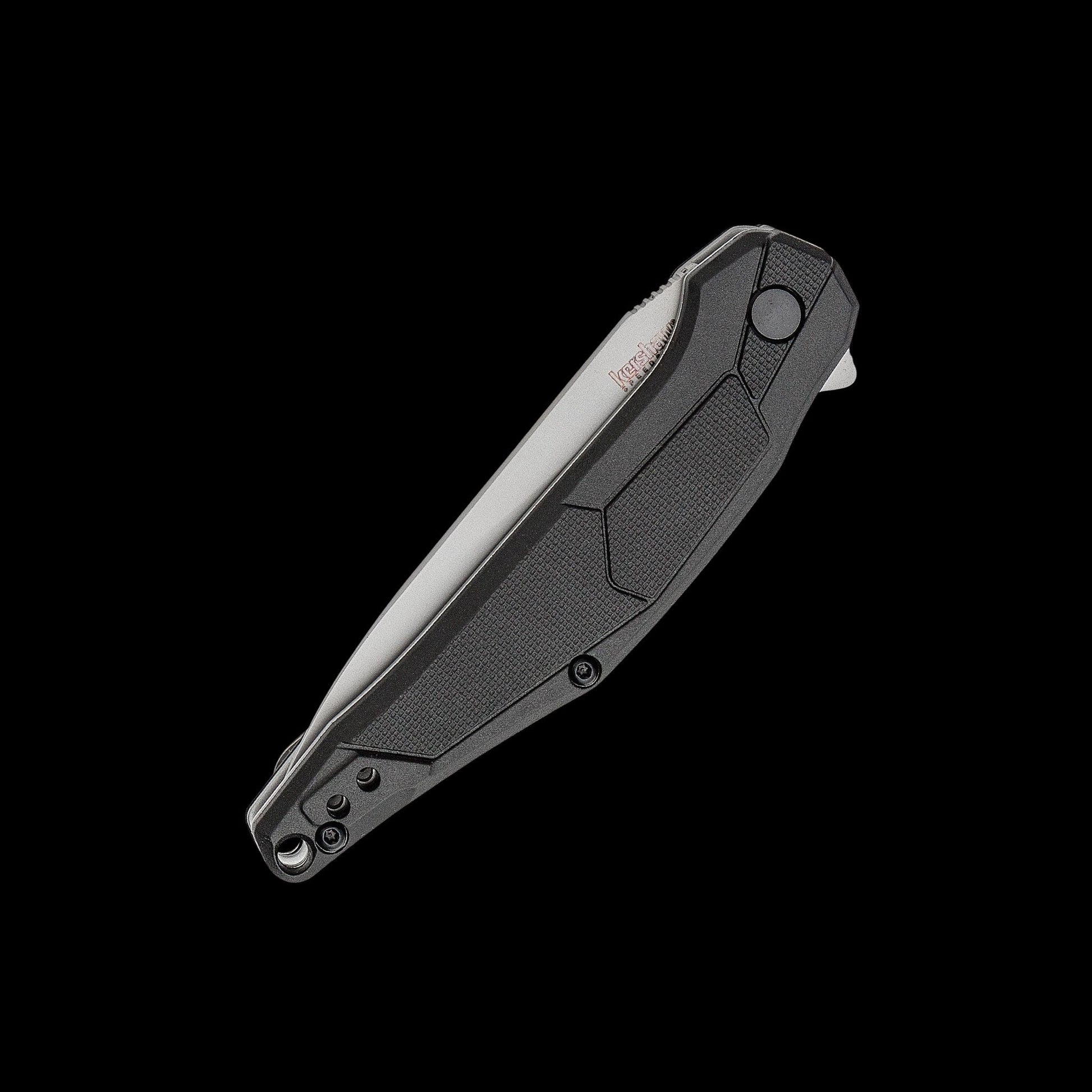 Bead-blasted 4Cr14 spear-point blade on Kershaw Lightyear 1395