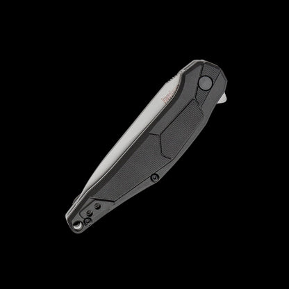 Bead-blasted 4Cr14 spear-point blade on Kershaw Lightyear 1395