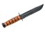 KA-BAR 1218 USMC Fighting Knife 7" Combo Blade, Leather Handles, Leather Sheath