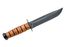KA-BAR 1220 US Army Fighting Knife 7" Plain Blade, Leather Handles, Leather Sheath
