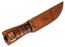 KA-BAR 1250 USMC Short Fighting Knife 5-1/4" Plain Blade, Leather Handles, Leather Sheath