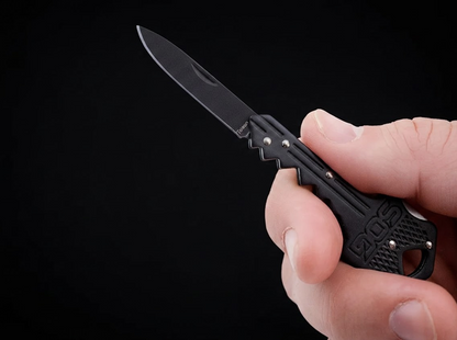 SOG Key Knife Black 5Cr13MoV Stainless Steel Keychain Pocket Knife (01SG026)