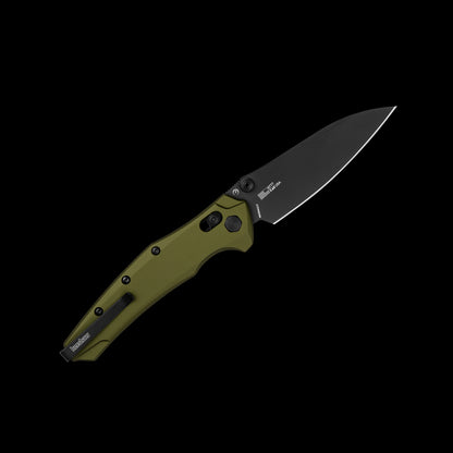 Black PVD CPM MagnaCut modified sheepsfoot blade on Kershaw Bareknuckle 6777
