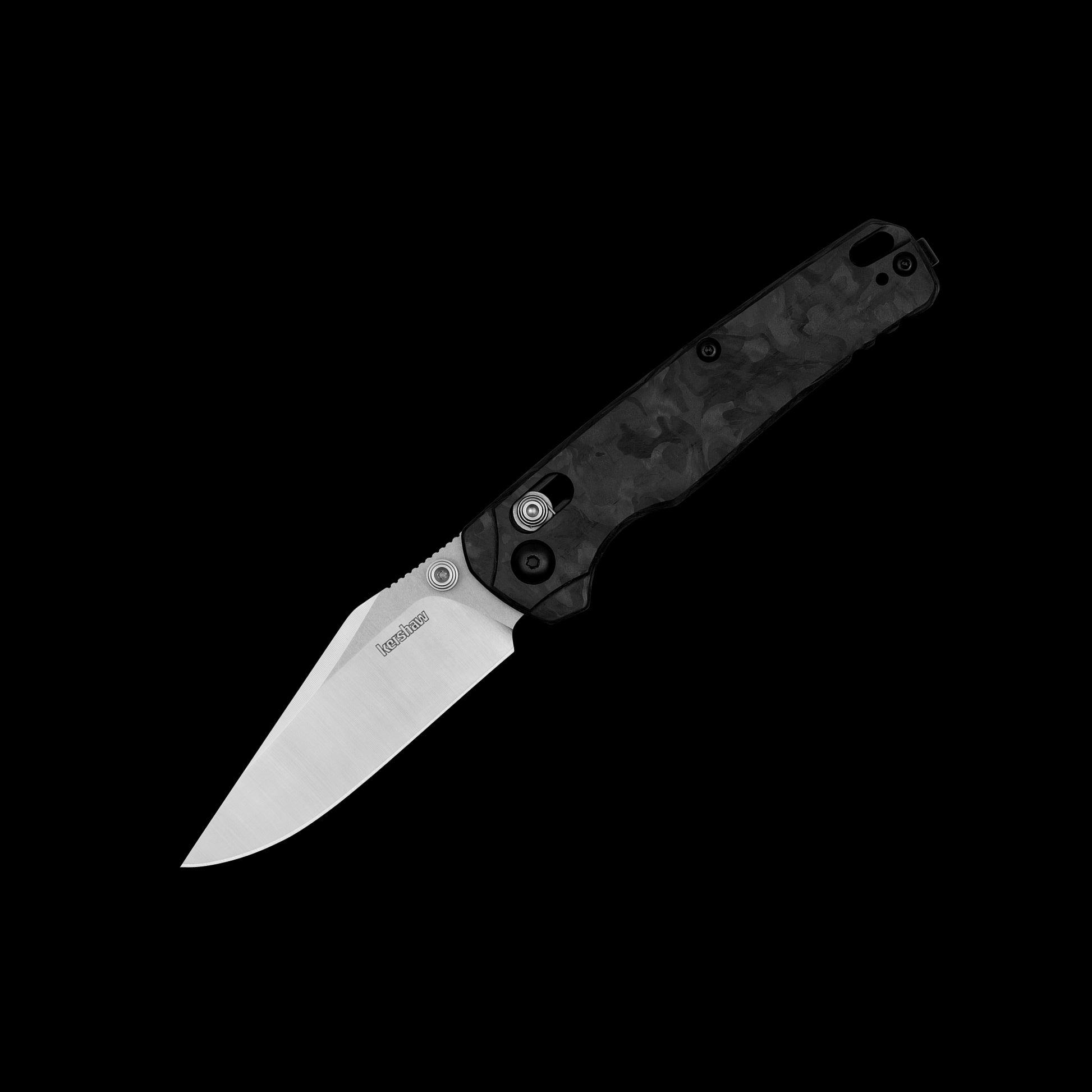 Kershaw Bel Air 6106CF USA-made folding knife with MagnaCut clip-point blade and marbled carbon fiber handle