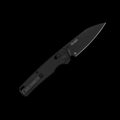 Black PVD CPM MagnaCut reverse-tanto blade on Kershaw Bel Air XL Black